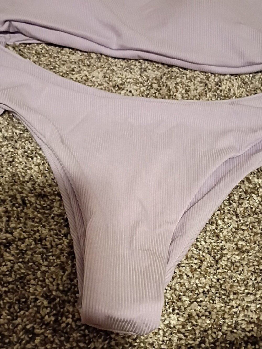 Lilac Ribbed Strapless Bikini Set - Picture 5 of 7